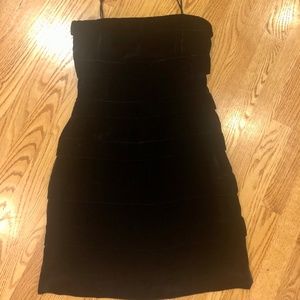 Emporio Armani black velour mini dress